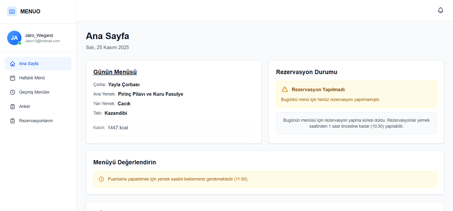 Corporate Menu System